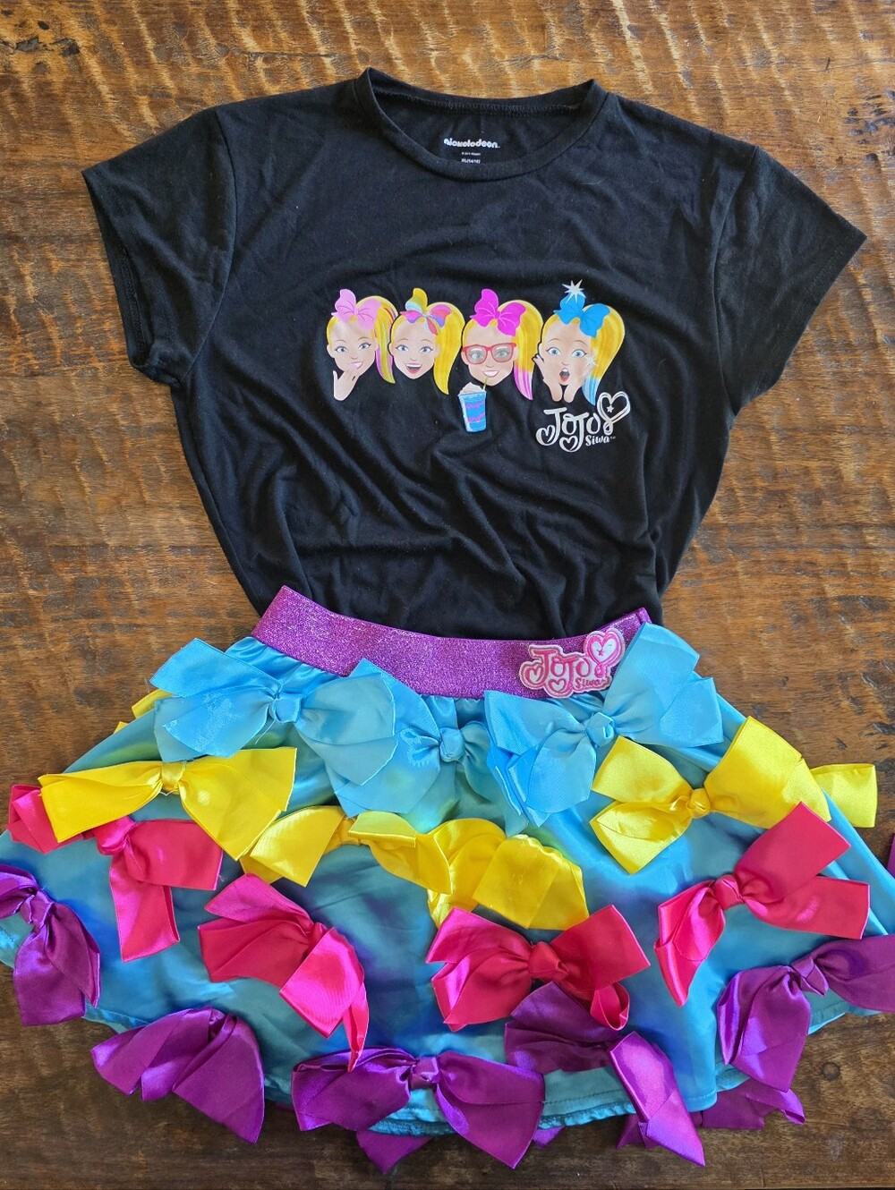 JoJo Siwa Costume Graphic Tshirt Bow Skirt Dress Up
